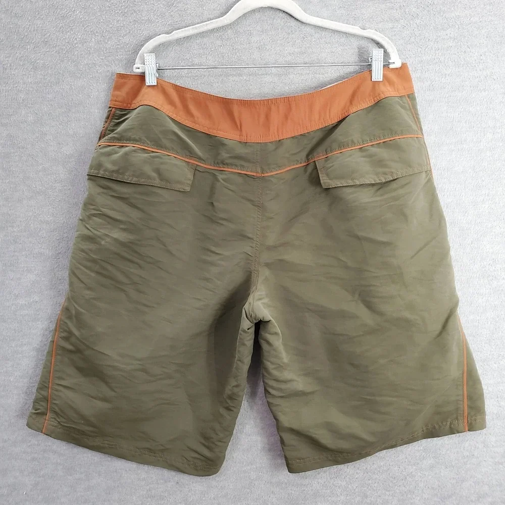 Columbia Men Swimwear 38 Green‎ Board Shorts Y2K Drawstring Pockets 11